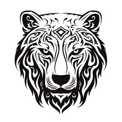 Poster - Polar bear head celtic symbol tshirt tattoo design dark art illustration isolated on white background