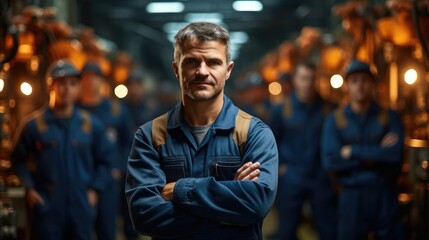 Poster - Portrait of technician or maintenance engineer in factory, Factory people concept.