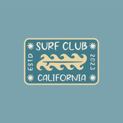 Wall Mural - Vintage surf design template for surf club, surf shop, surf merch.