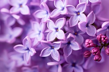 Wall Mural - Lilac blossom macro background with copy space.