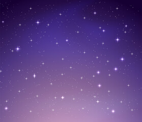 Wall Mural - a purple and blue night sky with stars background. vector