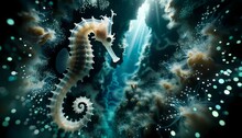 Seahorse Swimming Among The Corals And Sea Anemones On The Ocean Floor, Ai-generated.