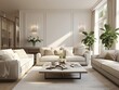 © tanjidvect - 3D rendering of the modern living room with couches and furniture generative ai