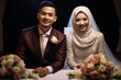young muslim couple at wedding