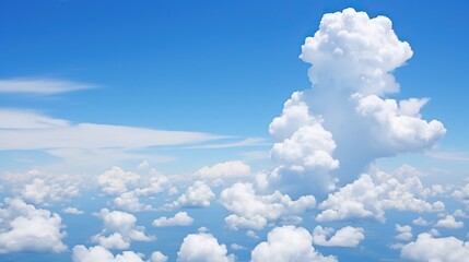 Sticker - view of blue sky and bright clouds, for backgrounds, posters, book covers