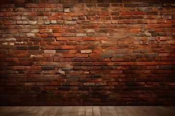 Wall Mural - old brick wall of red color,