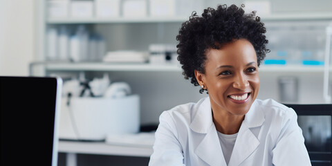 Canvas Print - Portrait of female scientist's