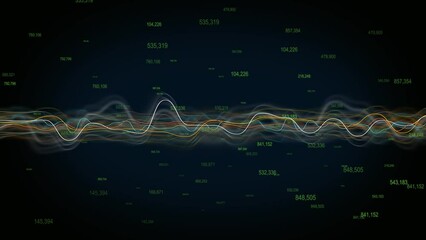 Canvas Print - Changing numbers and curve graphs. Concept of the financial crisis.
