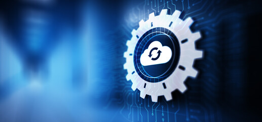 Poster - Cloud technology computing and data storage concept on virtual screen.