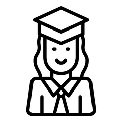 Sticker - Student Girl Icon Style