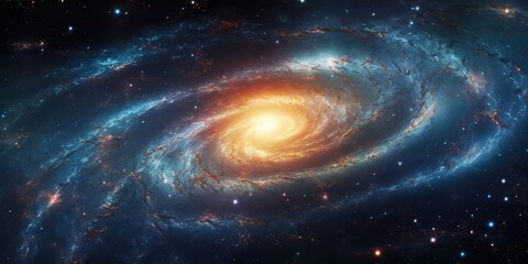 Wall Mural - rotating galaxy in outer space. generative ai