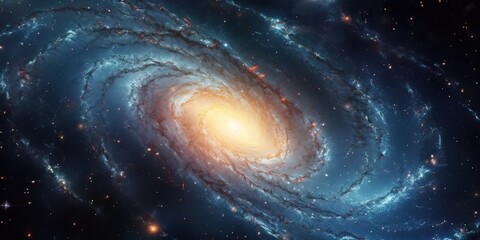 Wall Mural - space background with spiral galaxy and stars. generative ai