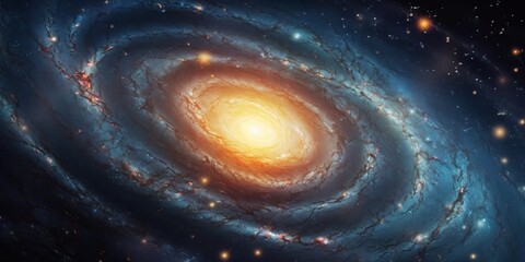Wall Mural - space background with spiral galaxy and stars. generative ai