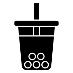 Poster -  boba drink. bubble tea cup icon