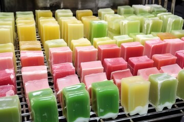 Poster - photo of soap curing on the rack