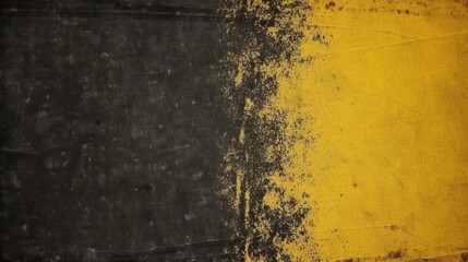 Wall Mural - vintage, grungy background with textured yellow and black splash. artistic brush strokes, ink splatt