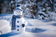 © MrGeoff - Mr Snowman in a Snowy Winter Landscape - Generative AI