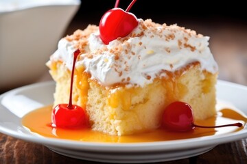 Sticker - into a slice of tres leches cake