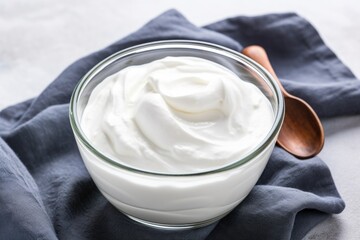 Sticker - plain greek yogurt in a bowl with a spoon beside