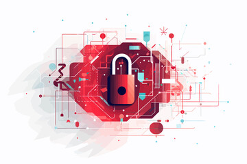 Wall Mural - cyber security vector flat minimalistic isolated vector style illustration