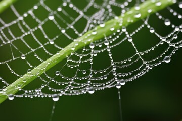  close-up of dew on a spider web