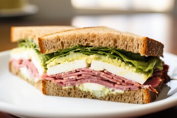 Poster - sandwich cut in half, center focus on fillings