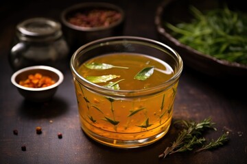 Poster - rasam soup in a glass bowl