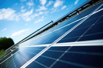 close-up of a solar panel array