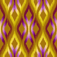 Poster - Geometric abstract grunge vintage pattern. Aztec ikat style. Seamless vector image.