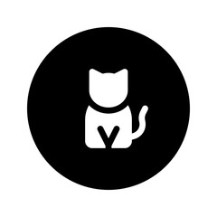 Sticker - black cat circular glyph icon