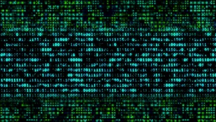 bright binary code abstract background for digital events. futuristic digital animation.