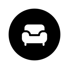 Sticker - sofa circular glyph icon