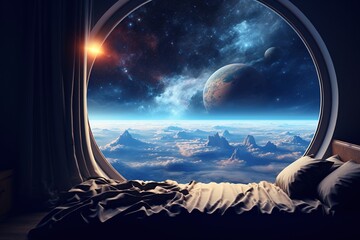 Wall Mural - background of planets in outer space. generative ai