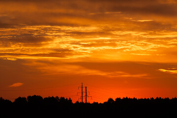 Wall Mural - Bright vibrant orange and yellow colors sunset sky