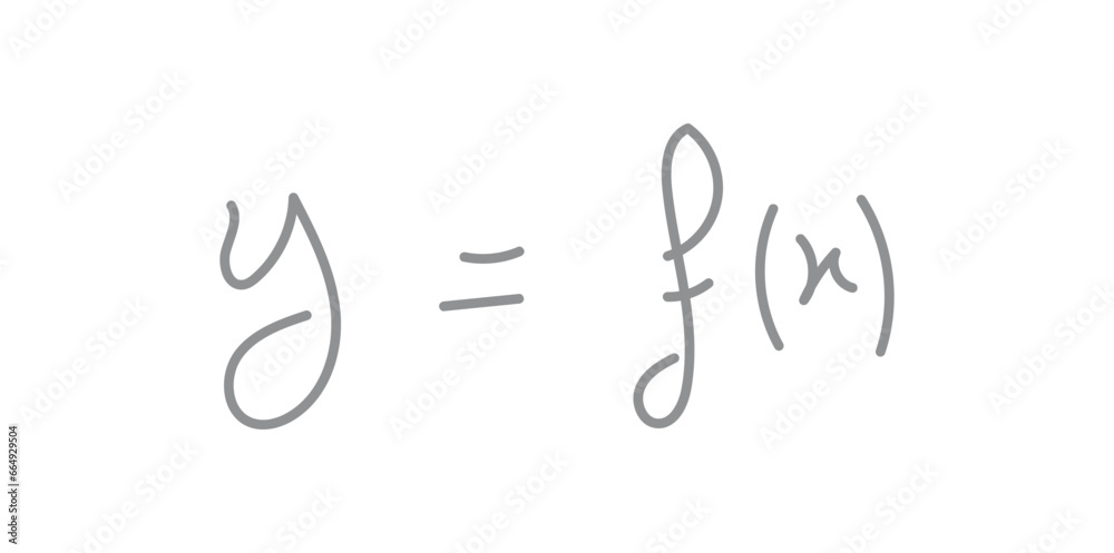 Function notation in mathematics. Function name, input and output value ...