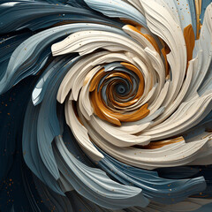 Leinwandbilder - A digital artwork that combines intricate patterns and textures to represent a whirlpool. 
