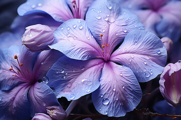 Poster - A macro photograph of a single periwinkle bloom, showcasing the delicate petals and intricate details.  