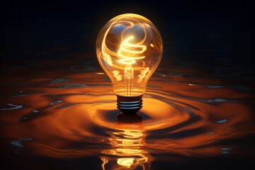Poster - An abstract lightbulb image with geometric patterns of light and shadow dancing across its surface, creating a sense of movement.