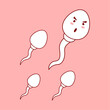sperm and egg character. human sperm and egg cute cartoon