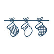 © Анна Безрукова - Cute Christmas socks for gifts and sweets. Hand doodle illustration isolated on a white background.