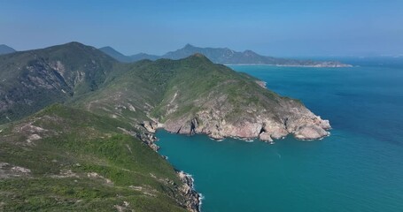 Sticker - Drone fly over Sai Kung Landscape