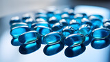 Fototapeta  - macro fotografía de unas pastillas azules 