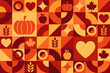 © bulgn - Happy Thanksgiving Day. Seamless geometric pattern. Template for background, banner, card, poster. Vector EPS10 illustration.