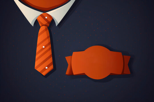 father's day greeting card illustration with copy space in orange and blue tones