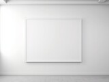 Fototapeta  - 3D render blank white gallery wall frame mockup generative ai