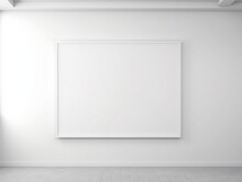 3D Render Blank White Gallery Wall Frame Mockup Generative Ai