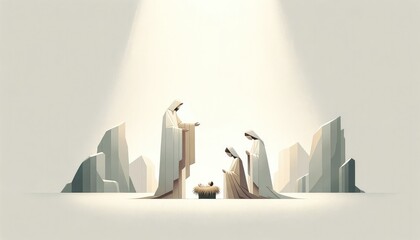 Poster - Nativity scene. Vector illustration.