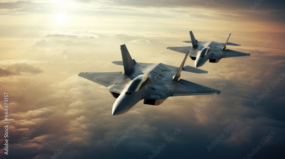 military aircraft fighters in the sky Stock Photo | Adobe Stock