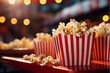 a pot of popcorn at the cinema