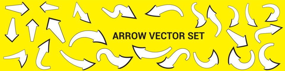Poster - Arrows big black set icons. Arrow icon. Arrow vector collection. Arrow. Cursor. Modern simple arrows